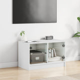 Vidaxl tv-meubel met glazen deuren 68x37x42 cm wit