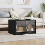 Vidaxl salontafel met glazen deuren 68x50x42 cm zwart