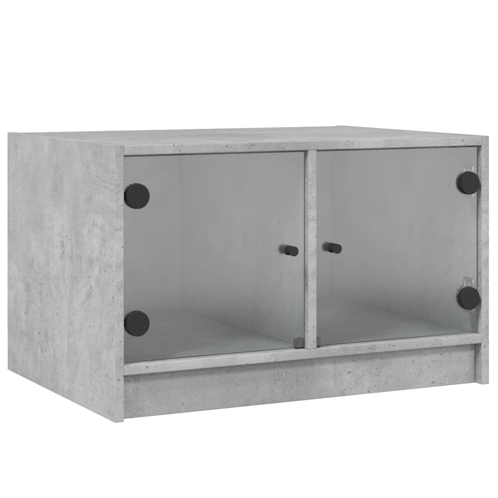 Vidaxl salontafel met glazen deuren 68x50x42 cm betongrijs
