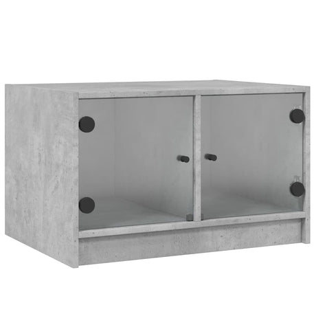 Vidaxl salontafel met glazen deuren 68x50x42 cm betongrijs