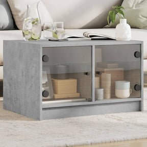 Vidaxl salontafel met glazen deuren 68x50x42 cm betongrijs