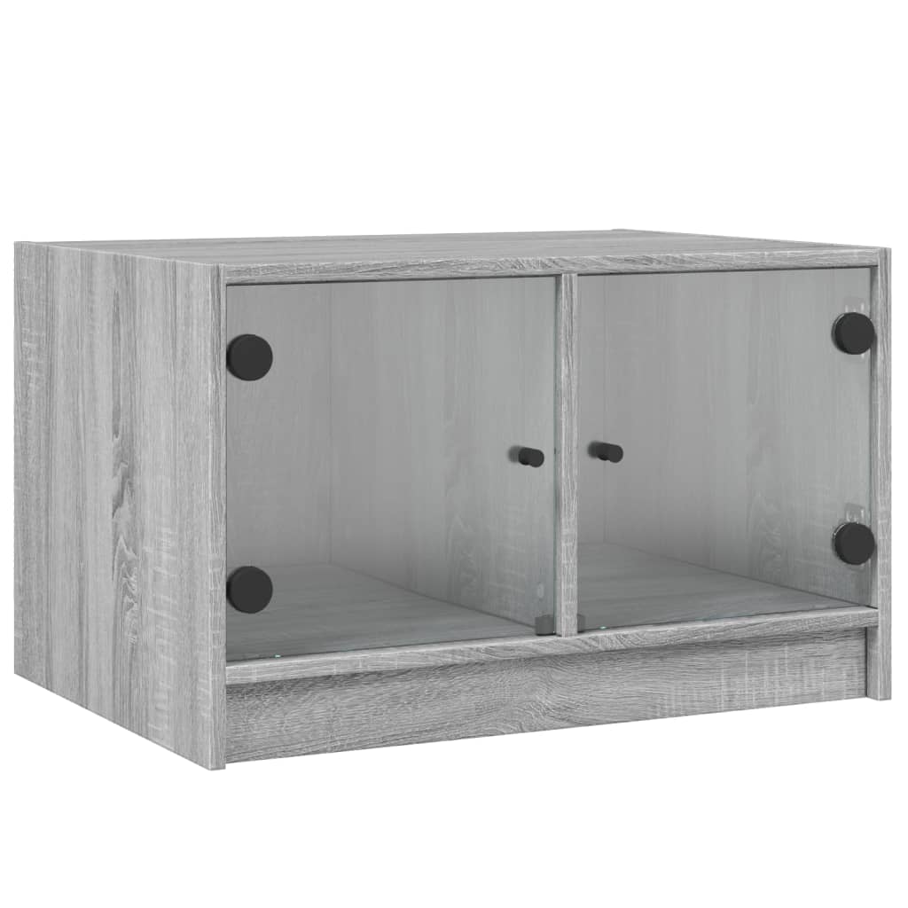 Vidaxl salontafel met glazen deuren 68x50x42 cm grijs sonoma eiken