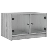 Vidaxl salontafel met glazen deuren 68x50x42 cm grijs sonoma eiken