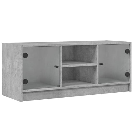 Vidaxl tv-meubel met glazen deuren 102x37x42 cm betongrijs