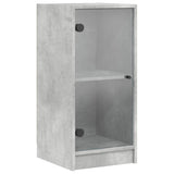 Vidaxl bijzetkast met glazen deuren 35x37x75,5 cm betongrijs