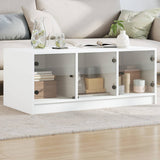 Vidaxl salontafel met glazen deuren 102x50x42 cm wit