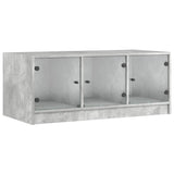 Vidaxl salontafel met glazen deuren 102x50x42 cm betongrijs