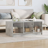 Vidaxl salontafel met glazen deuren 102x50x42 cm betongrijs