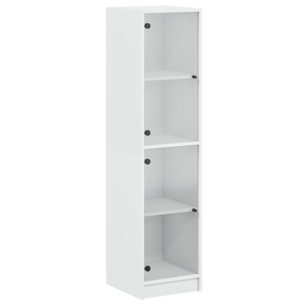 Vidaxl hoge kast met glazen deuren 35x37x142 cm wit