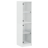 Vidaxl hoge kast met glazen deuren 35x37x142 cm wit