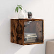 Vidaxl nachtkastje met glazen deur 35x37x35 cm gerookt eikenkleurig
