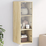 Vidaxl wandkast met glazen deuren 35x37x100 cm sonoma eikenkleurig