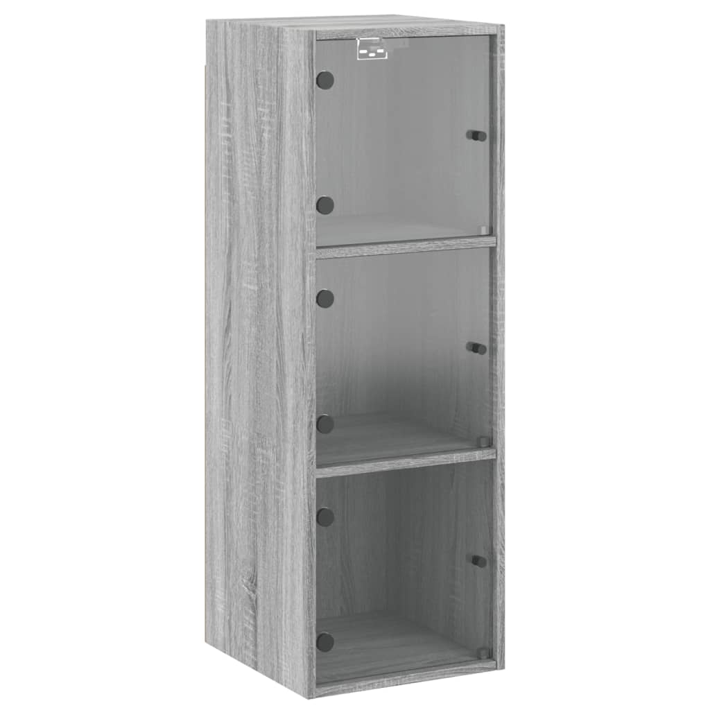 Vidaxl wandkast met glazen deuren 35x37x100 cm grijs sonoma eiken