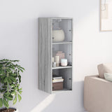 Vidaxl wandkast met glazen deuren 35x37x100 cm grijs sonoma eiken