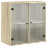 Vidaxl wandkast met glazen deuren 68x37x68,5 cm sonoma eikenkleurig