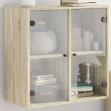 Vidaxl wandkast met glazen deuren 68x37x68,5 cm sonoma eikenkleurig