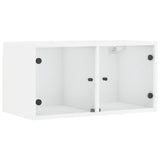 Vidaxl wandkast met glazen deuren 68,5x37x35 cm wit