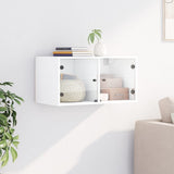 Vidaxl wandkast met glazen deuren 68,5x37x35 cm wit