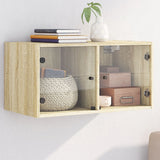 Vidaxl wandkast met glazen deuren 68,5x37x35 cm sonoma eikenkleurig