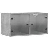 Vidaxl wandkast met glazen deuren 68,5x37x35 cm betongrijs