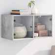 Vidaxl wandkast met glazen deuren 68,5x37x35 cm betongrijs