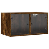 Vidaxl wandkast met glazen deuren 68,5x37x35 cm gerookt eikenkleurig
