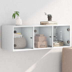 Vidaxl wandkast met glazen deuren 102x37x35 cm wit