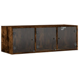 Vidaxl wandkast met glazen deuren 102x37x35 cm gerookt eikenkleurig