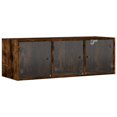 Vidaxl wandkast met glazen deuren 102x37x35 cm gerookt eikenkleurig