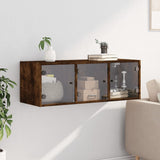 Vidaxl wandkast met glazen deuren 102x37x35 cm gerookt eikenkleurig