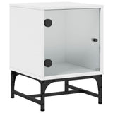 Vidaxl nachtkastje met glazen deur 35x37x50 cm wit