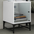 Vidaxl nachtkastje met glazen deur 35x37x50 cm wit