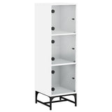 Vidaxl hoge kast met glazen deuren 35x37x120 cm wit