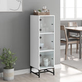 Vidaxl hoge kast met glazen deuren 35x37x120 cm wit