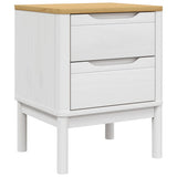 Vidaxl nachtkastje floro 45x39x57 cm massief grenenhout wit