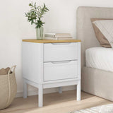 Vidaxl nachtkastje floro 45x39x57 cm massief grenenhout wit