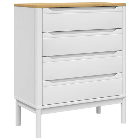 Vidaxl ladekast floro massief grenenhout wit