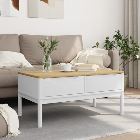 Vidaxl salontafel floro 99x55,5x45 cm massief grenenhout wit