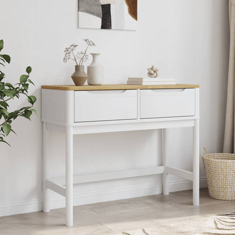 Vidaxl wandtafel floro 89,5x36,5x73 cm massief grenenhout wit