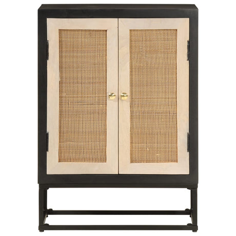 Vidaxl dressoir 55x30x76 cm massief mangohout en ijzer zwart