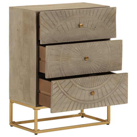 Vidaxl ladekastje 55x30x76 cm massief mangohout en ijzer