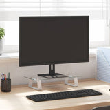 VidaXL Monitorständer 40x20x8 cm gehärtetes Glas und Metall weiß