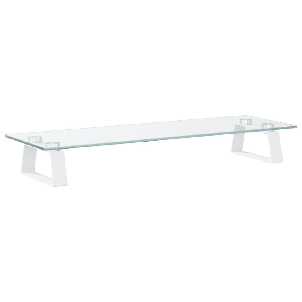 VidaXL Monitorständer 60x20x8 cm gehärtetes Glas und Metall weiß