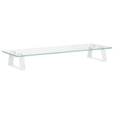 VidaXL Monitorständer 60x20x8 cm gehärtetes Glas und Metall weiß