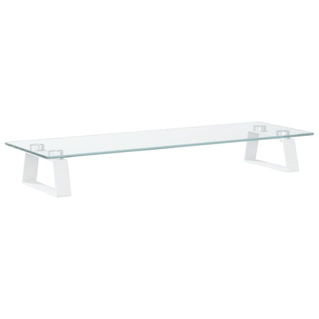 VidaXL Monitorständer 60x20x8 cm gehärtetes Glas und Metall weiß