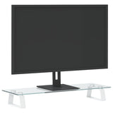 VidaXL Monitorständer 60x20x8 cm gehärtetes Glas und Metall weiß
