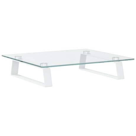 Vidaxxl Monitorständer 40x35x8 cm aus gehärtetem Glas und Metall weiß