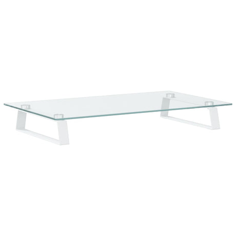 VidaXL Monitorständer 60x35x8 cm gehärtetes Glas und Metall weiß
