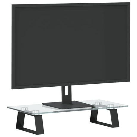 Vidaxx Monitorständer 40x20x8 cm gehärtetes Glas und Metall schwarz