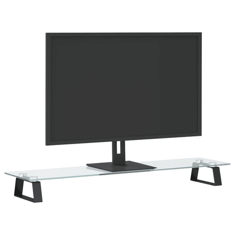 Vidaxx Monitorständer 80x20x8 cm gehärtetes Glas und Metall schwarz
